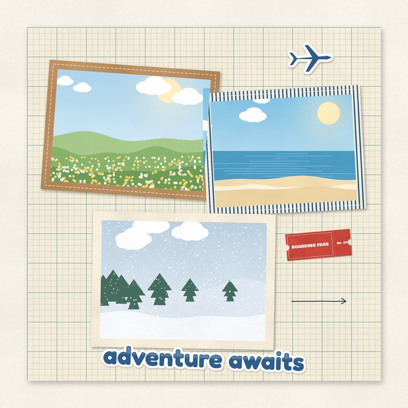 Preview of the Adventure Awaits Travel Quick Page freebie