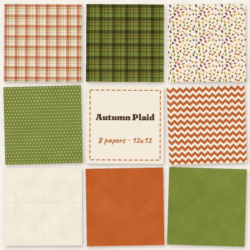 Preview of the Autumn Plaid Paper Pack freebie