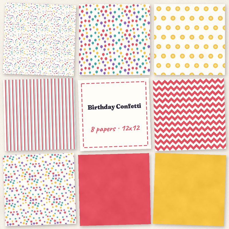 Preview of the Birthday Confetti Papers freebie
