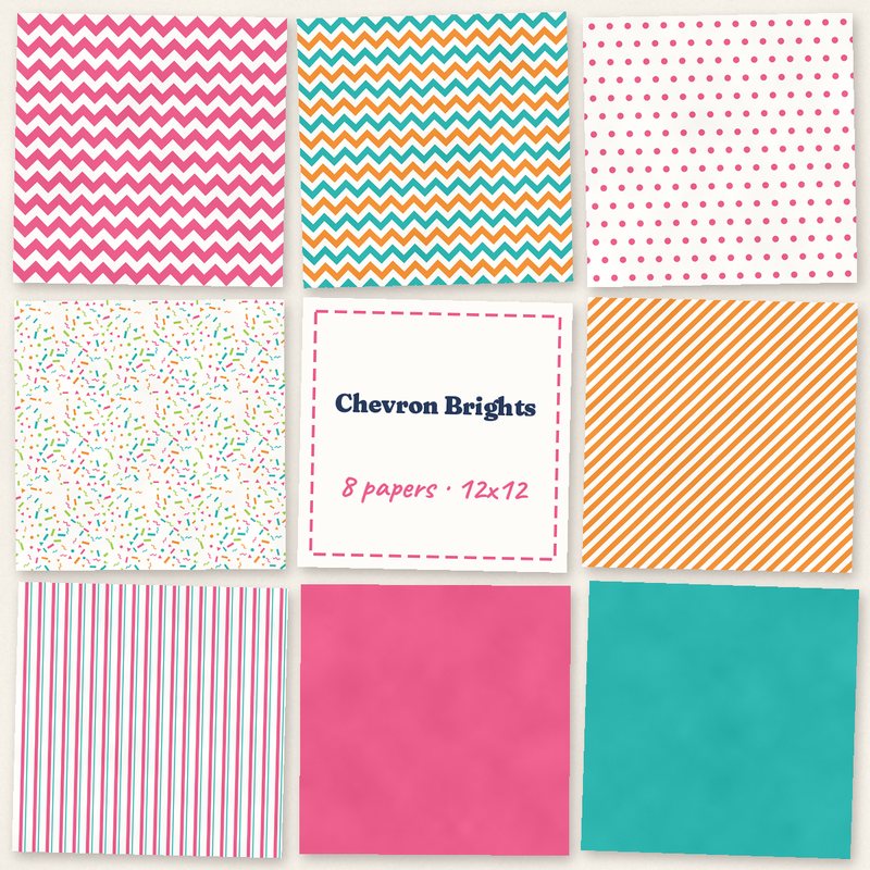Preview of the Chevron Brights Paper Pack freebie