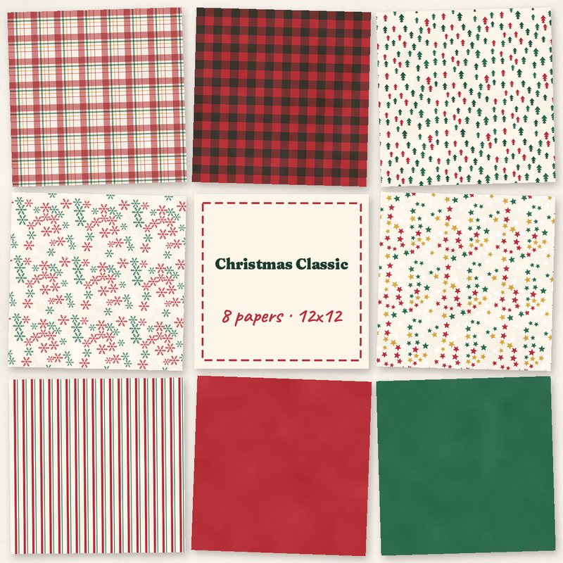 Preview of the Christmas Classic Papers freebie