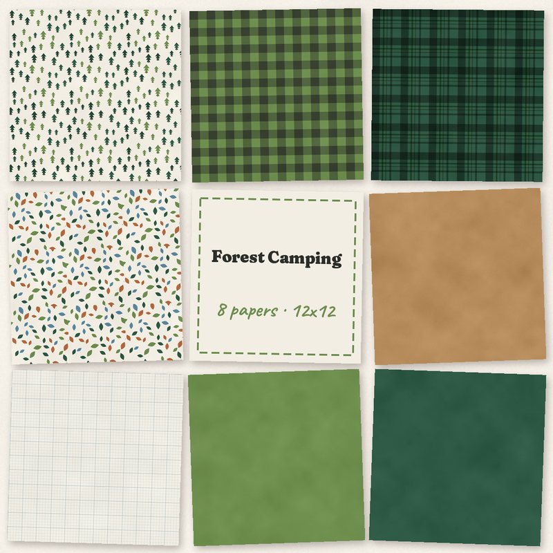 Preview of the Forest Camping Papers freebie