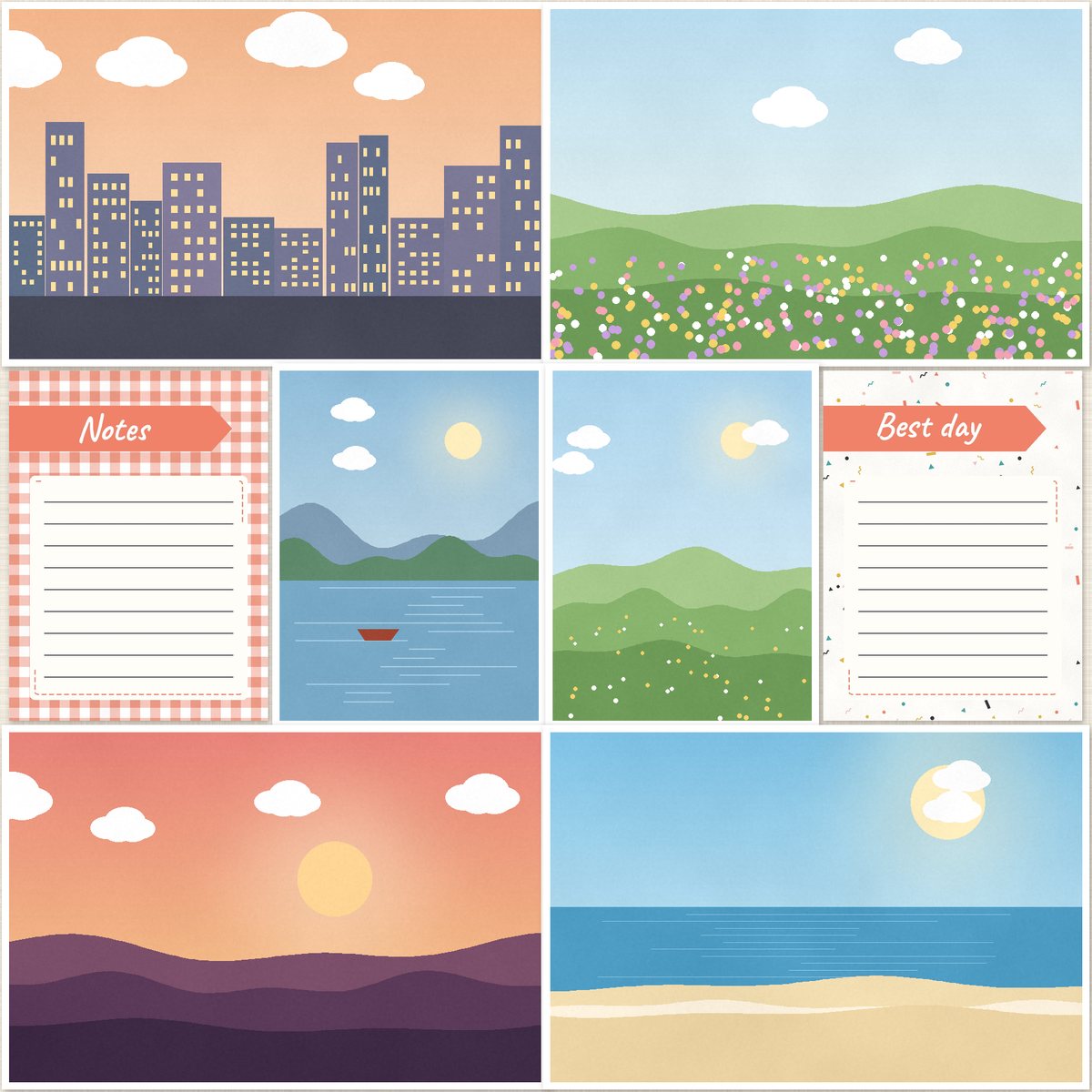 Example scrapbook layout: A week in pockets