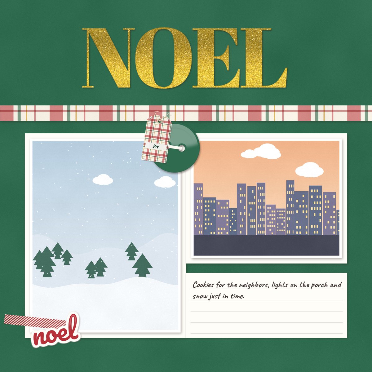 Example scrapbook layout: Noel