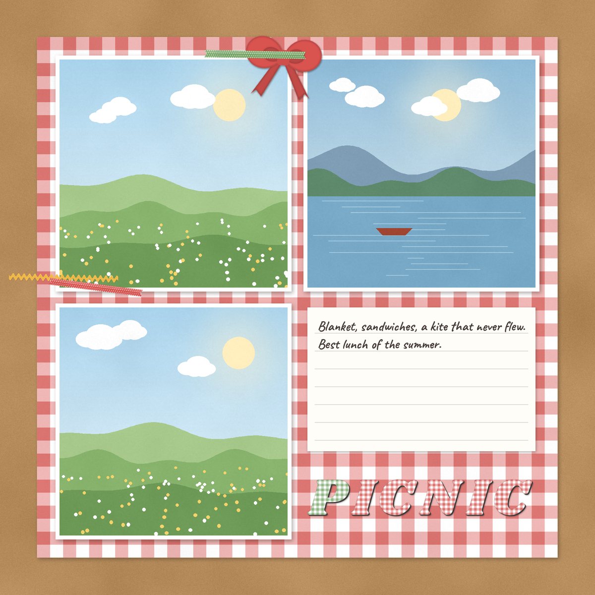 Example scrapbook layout: Picnic day