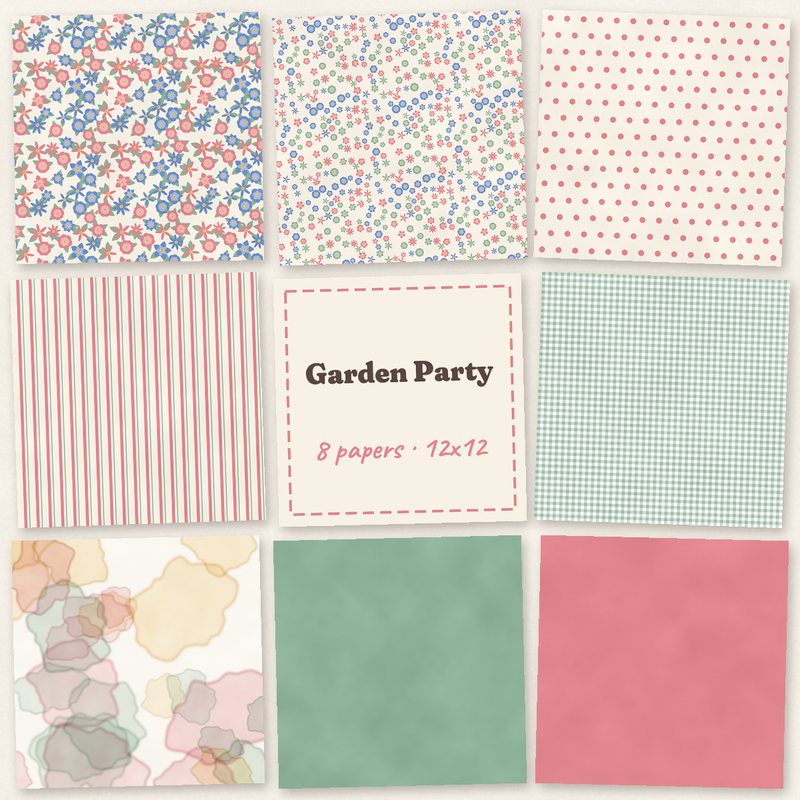 Preview of the Garden Party Paper Pack freebie