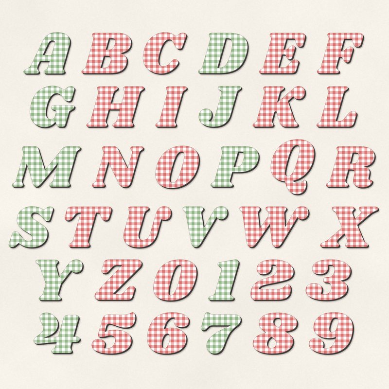 Preview of the Gingham Picnic Alphabet freebie