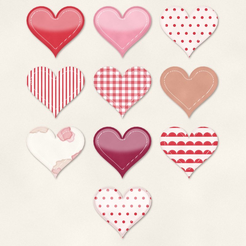 Preview of the Hearts Sticker Mix freebie