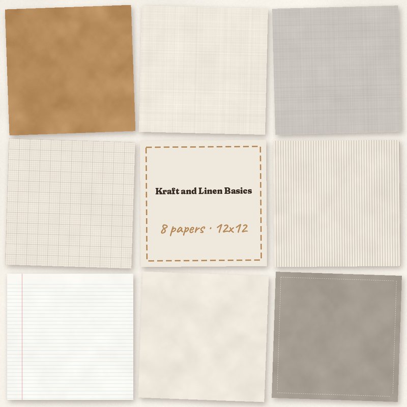 Preview of the Kraft and Linen Basics freebie