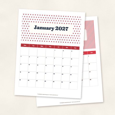 Preview of Printable 2027 Calendar