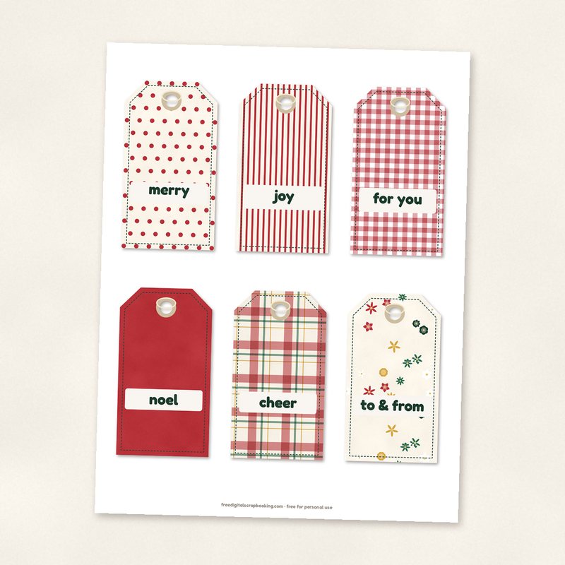 Preview of the Printable Christmas Gift Tags freebie