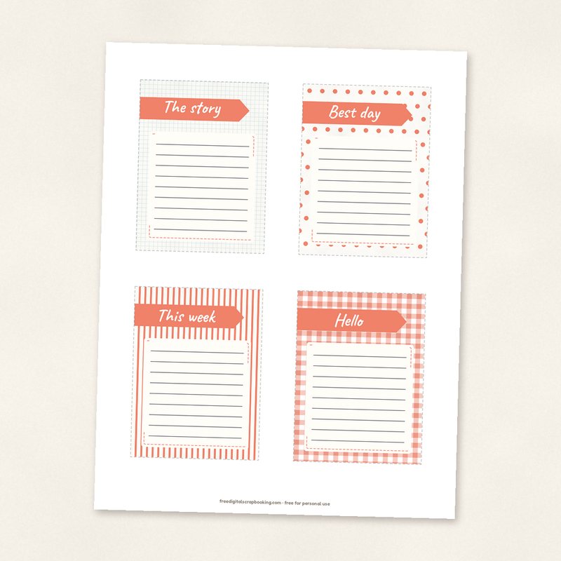 Preview of the Printable Journaling Cards: Everyday freebie