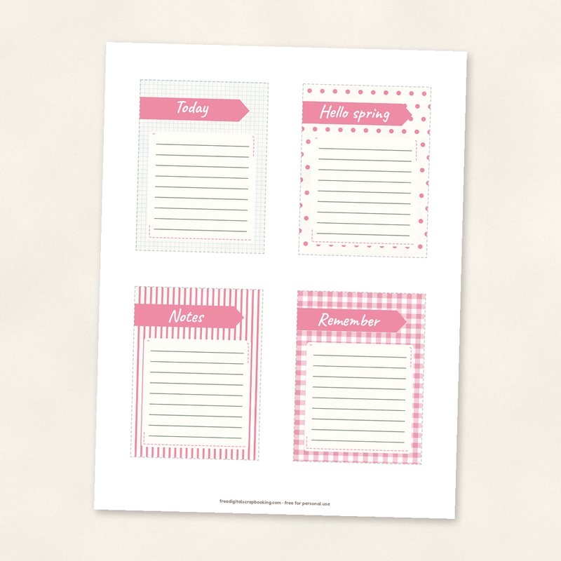 Preview of the Printable Journaling Cards: Spring freebie
