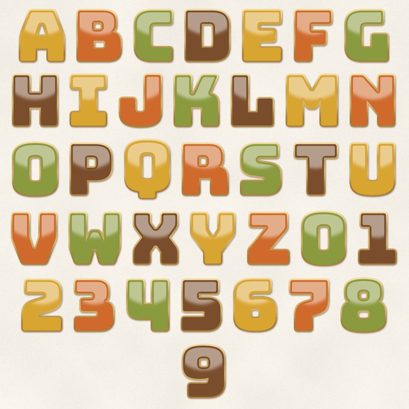 Preview of the Retro Enamel Alphabet freebie