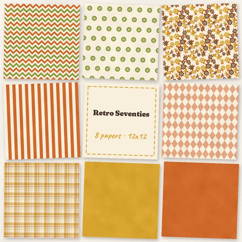 Preview of the Retro Seventies Papers freebie