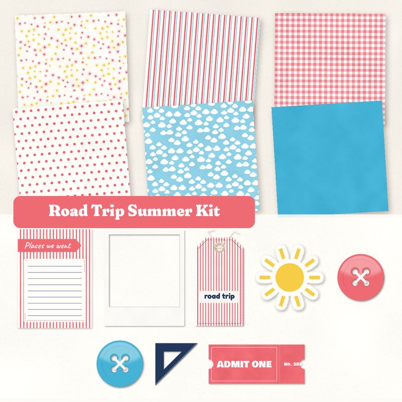 Preview of the Road Trip Summer Kit freebie