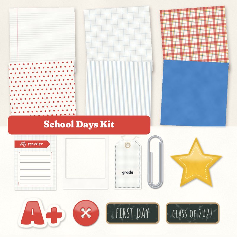 Preview of the School Days Kit freebie