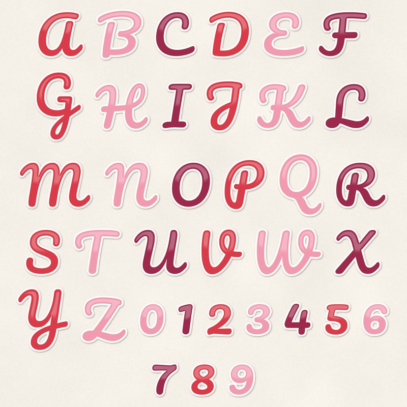 Preview of the Script Sticker Alphabet freebie