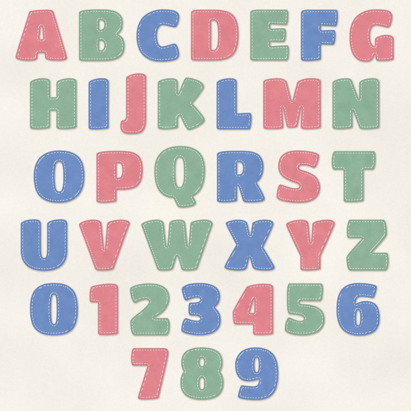 Preview of the Stitched Felt Alphabet freebie