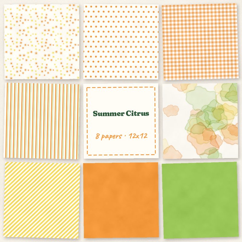 Preview of the Summer Citrus Papers freebie