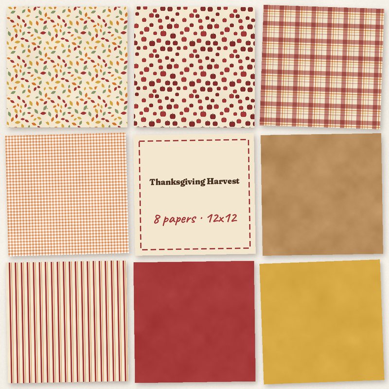 Preview of the Thanksgiving Harvest Papers freebie