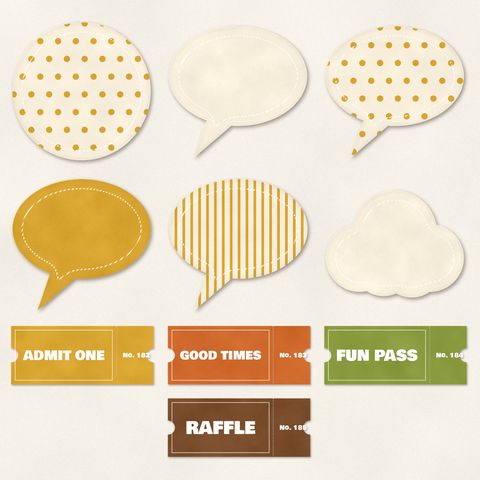 Preview of Tickets and Speech Bubbles
