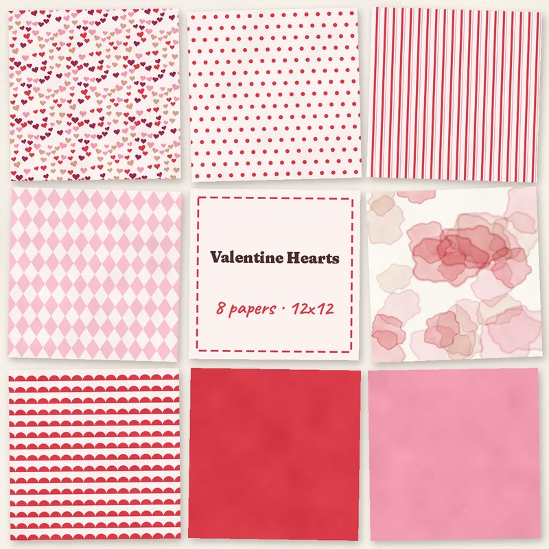 Preview of the Valentine Hearts Papers freebie