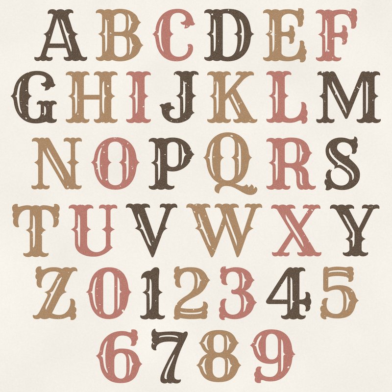 Preview of the Vintage Stamp Alphabet freebie