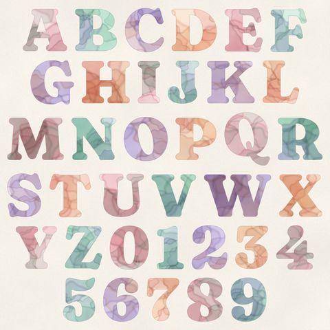 Preview of Watercolor Serif Alphabet