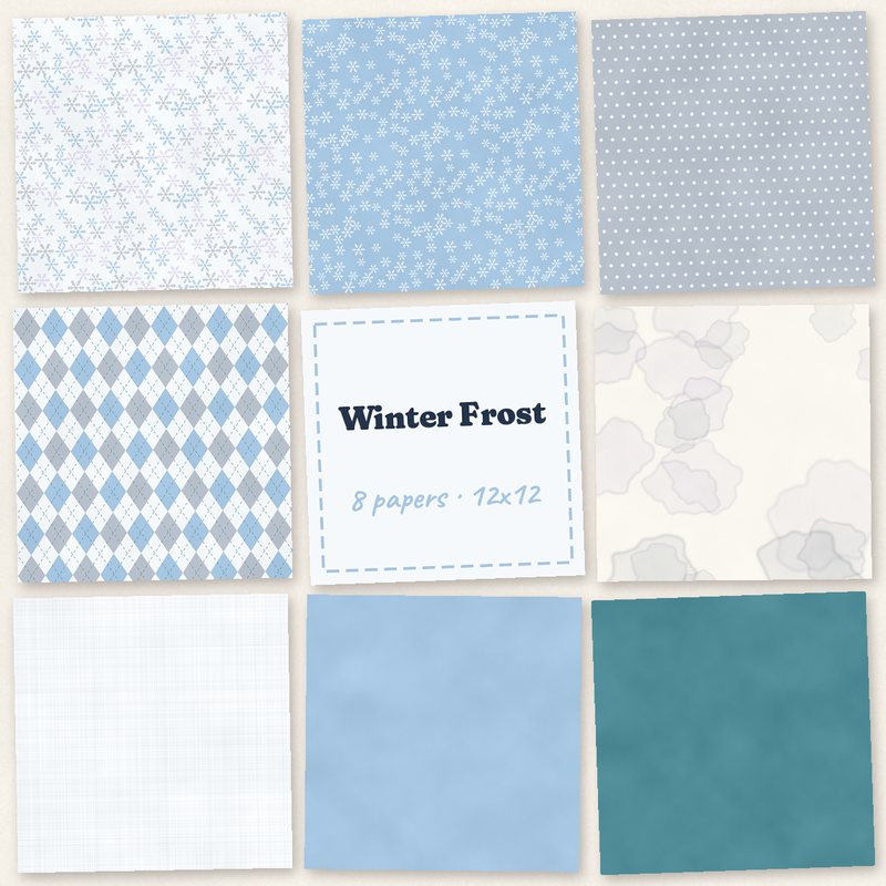 Preview of the Winter Frost Papers freebie